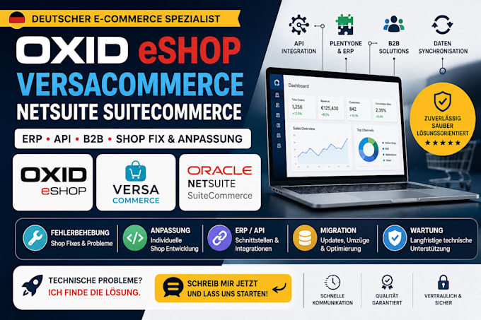 deutsch oxid eshop versacommerce netsuite suitecommerce store plentyone b2b fix