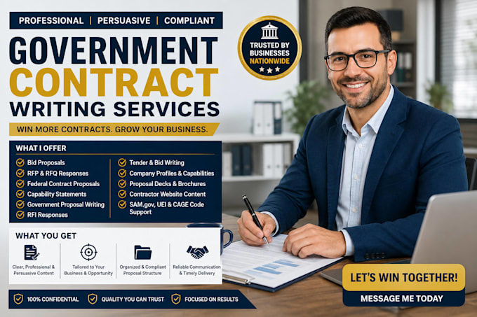 write bid proposals, rfp responses, bids, capability statement, rfp