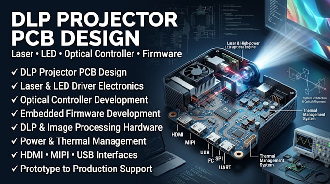 design dlp laser led projector pcb , optical controller and embedded firmware