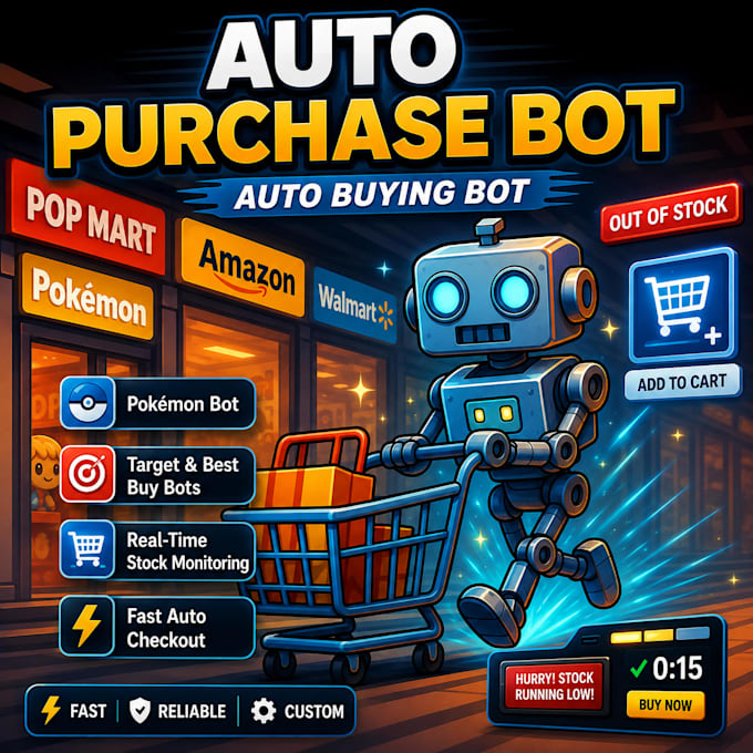 pokemon bot, auto purchase bot, auto buying bot, checkout bot and whatnot bot