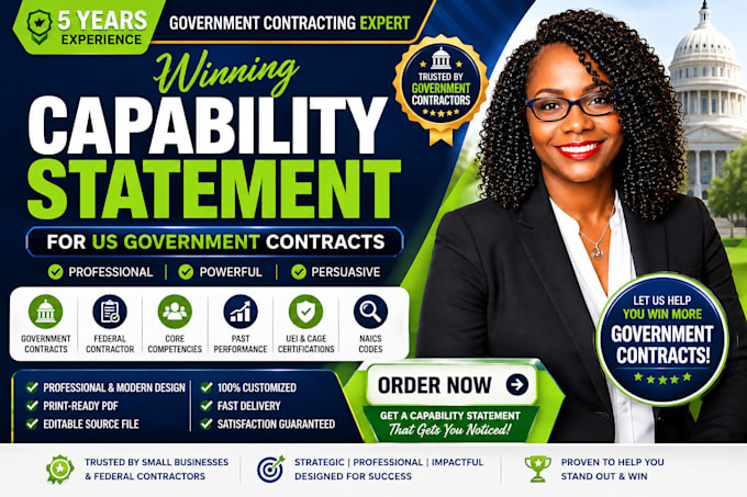 design a winning capability statement for US government contracts