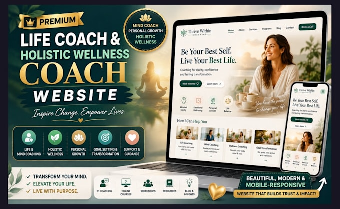 build life coach website mind coach personal  holistic wellness coach