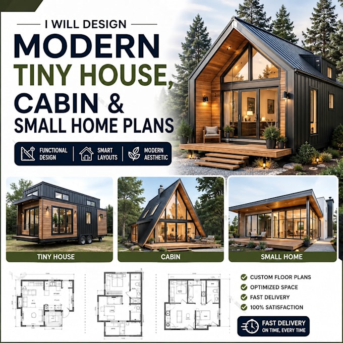 design a modern tiny house cabin and small home plans