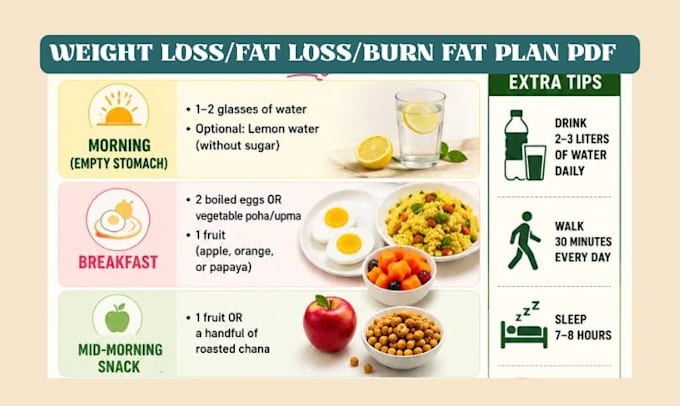 create weight loss, fat loss, burn fat, lose weight workout plan PDF