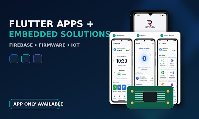 develop flutter app with firebase and iot