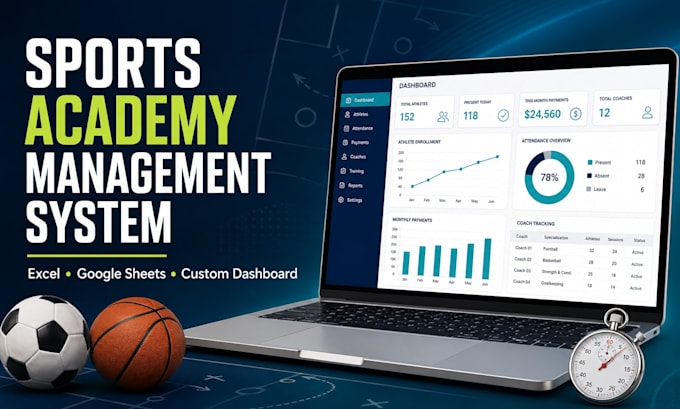 build a custom excel sports academy management system