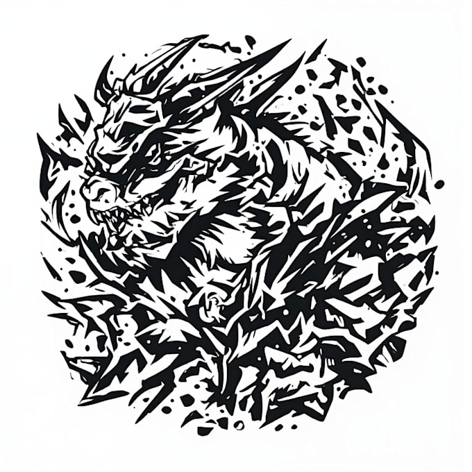 design a custom cyber sigilism tattoo stencil