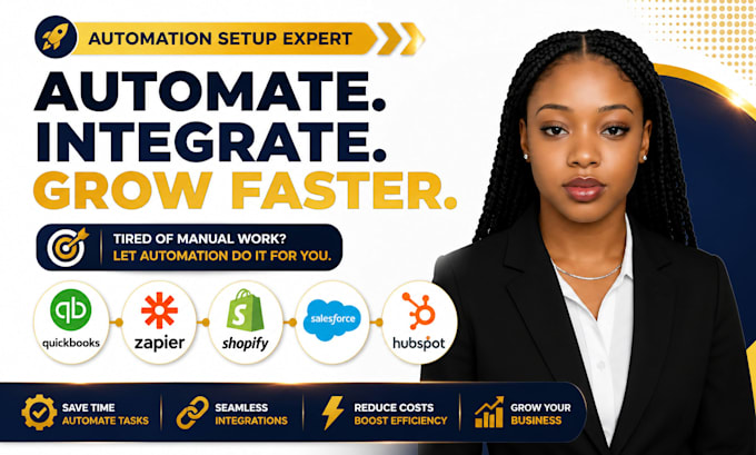 quick books zapier shopify salesforce hubspot automation setup