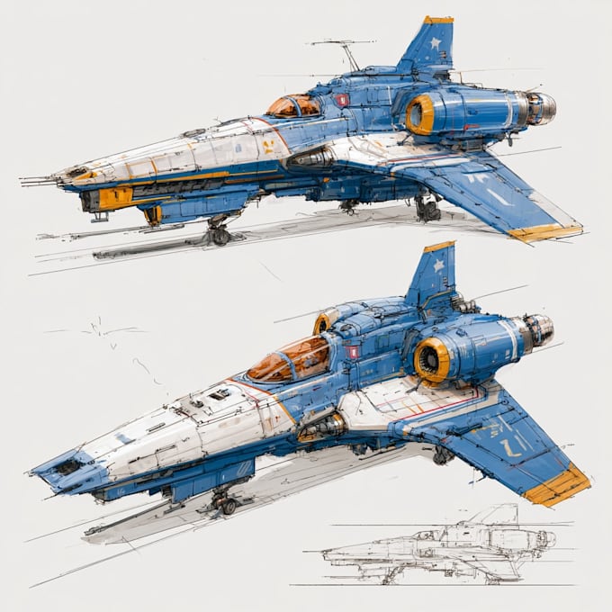 design unique sci fi spaceships and futuristic spacecraft