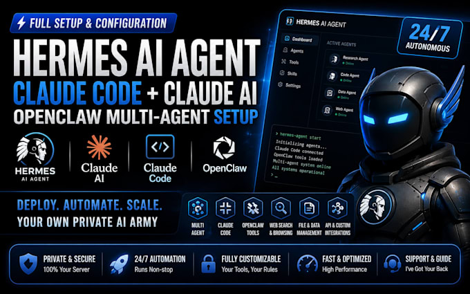 set up hermes ai agent claude code claude ai hermes agent openclaw multi agent