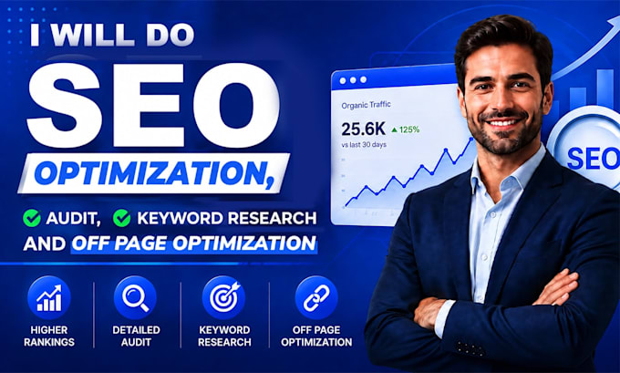 do seo optimization, audit, keyword research and off page optimization