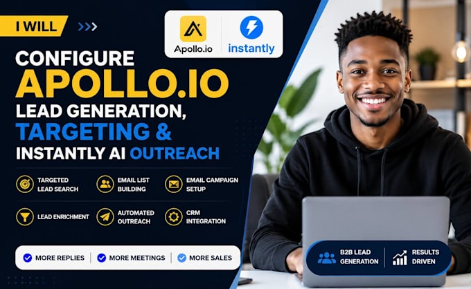 setup apollo io automation sequence targeting management researcher instantly io