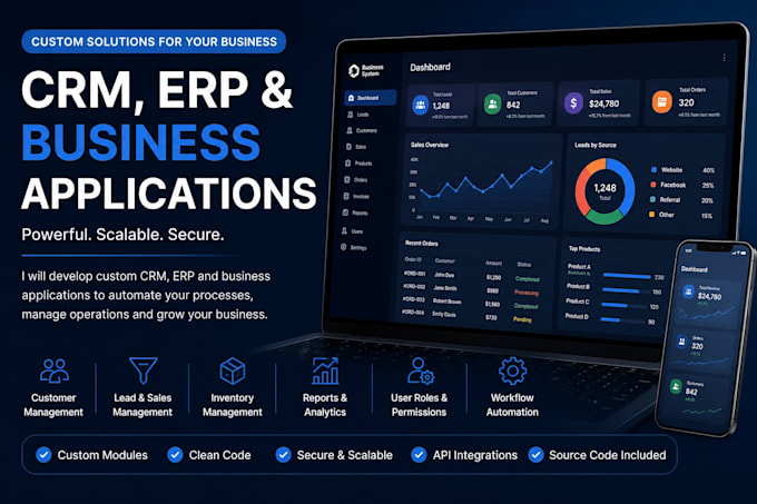 develop custom CRM erp and business applications