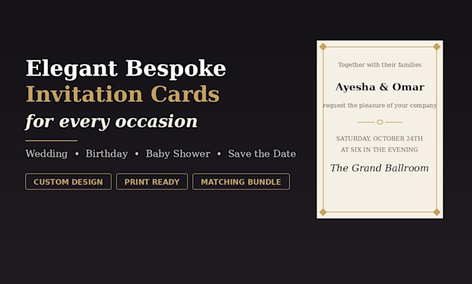 design wedding, birthday, and event invitation cards