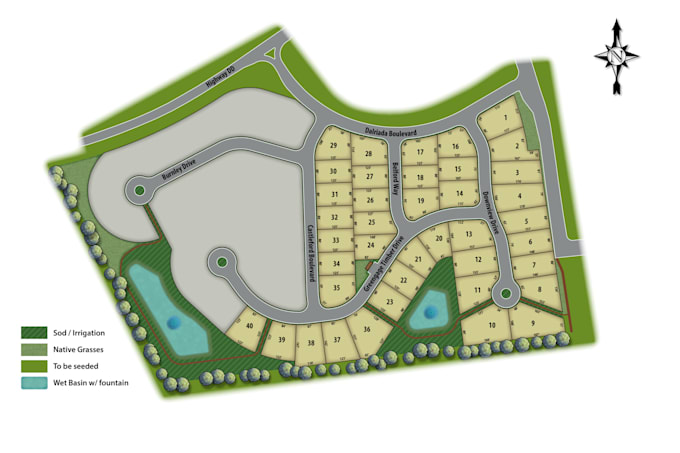 design 2d site plan, plot plan, landscape plan and property map