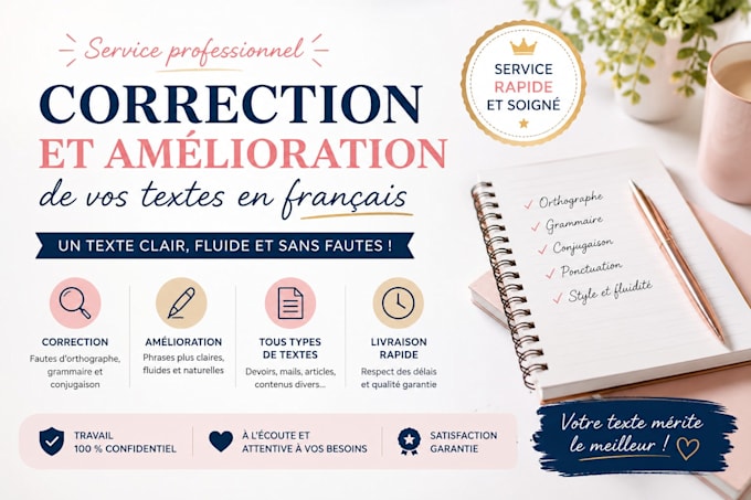 proofread, correct and improve your french text