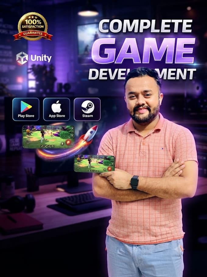 develop 2d 3d mobile game in unity game development