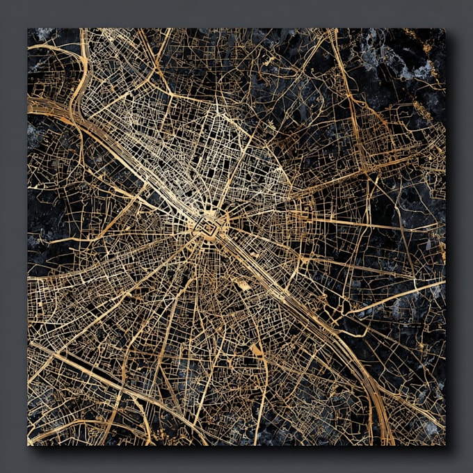 design a minimalist vector city map for print and art