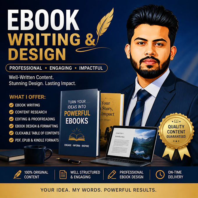 write a professional ebook, book, guide or ebook content