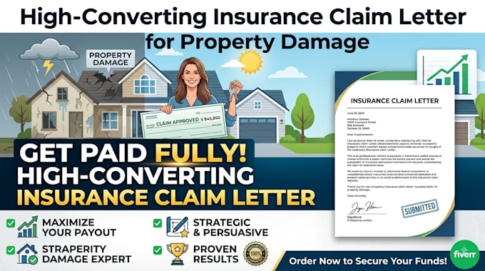 draft a high converting insurance claim letter for property damage
