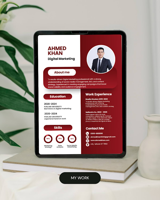 design modern resume CV and optimize your linkedin profile
