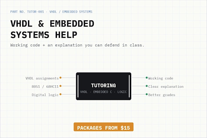 solve your vhdl, embedded systems, and microcontroller assignments