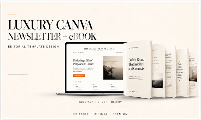 design luxury canva newsletter and ebook templates for substack and ghost