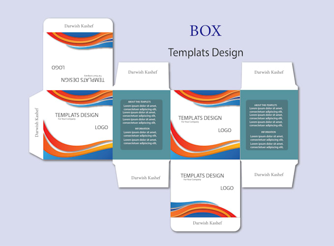 create a professional box packaging template and dieline