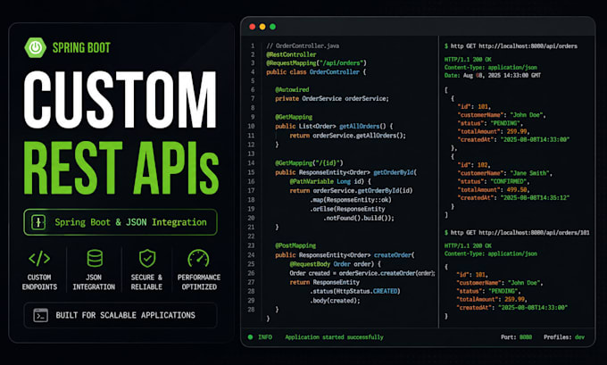 develop custom rest apis using java spring boot