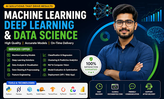 do machine learning, deep learning, data science and ai projects in python