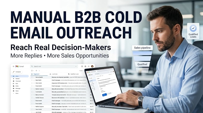 manually send cold emails to b2b leads and book sales calls