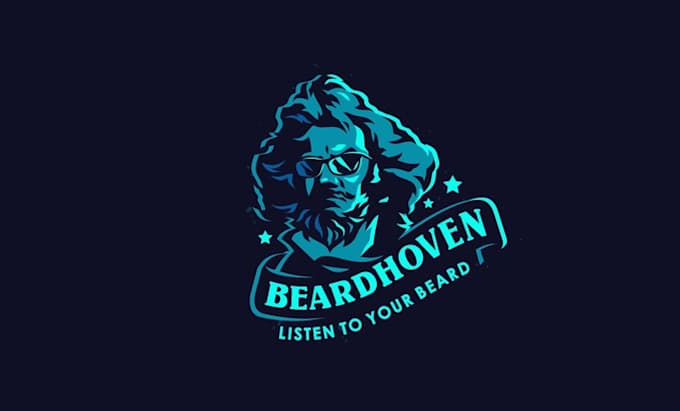design character barber beard salon logo for you
