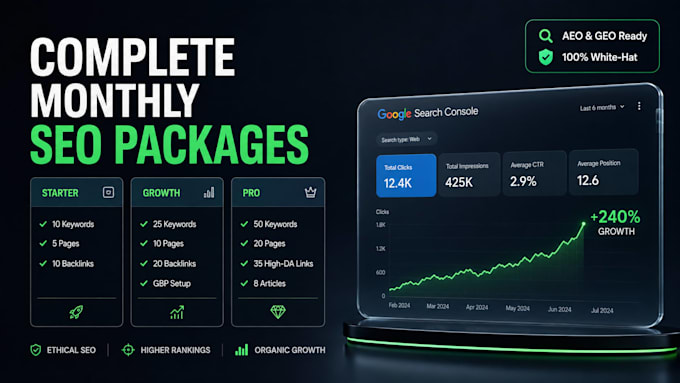 provide monthly SEO service with on page and technical