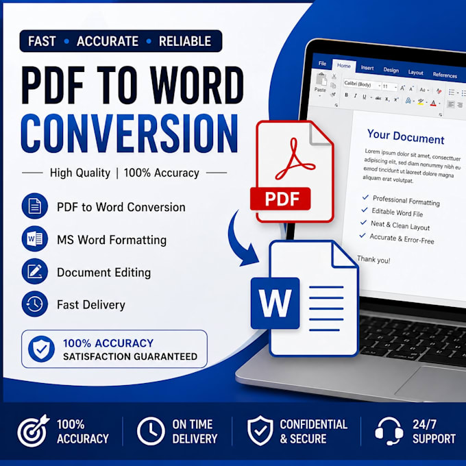 provide ms word formatting and PDF to word conversion