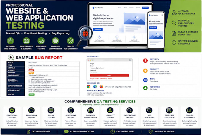 professionally test your website or web application
