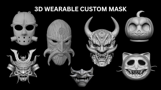 do  custom 3d printable halloween cosplay props, masks, helmets and stl files