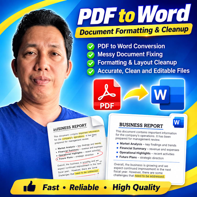 convert PDF to word and format documents