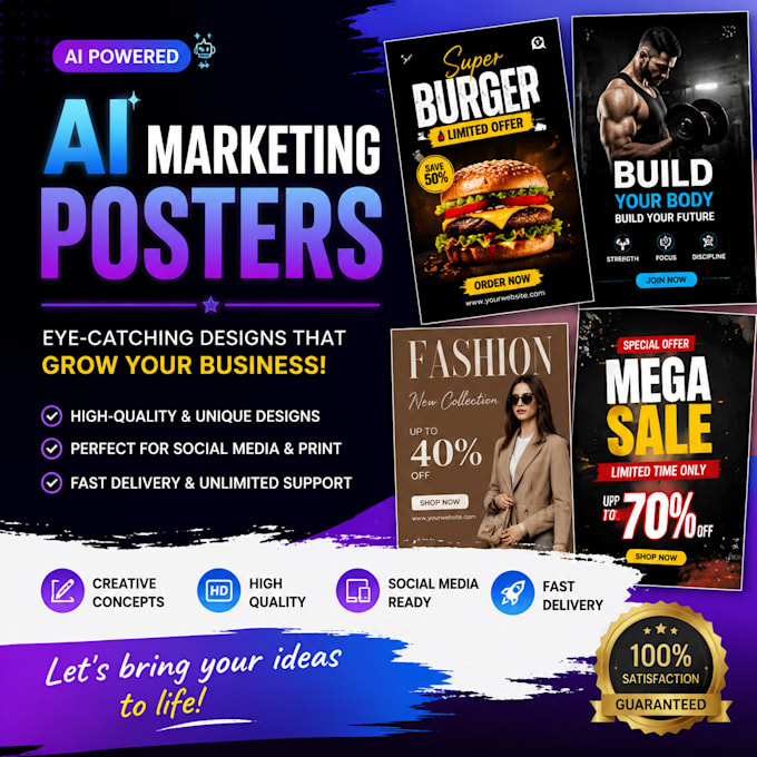 professional ai marketing posters for your business