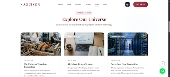 build a modern responsive website using react or nextjs