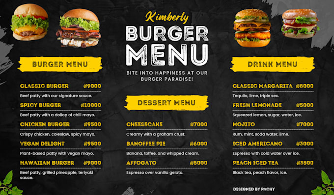 design restaurant menu and price list in canva