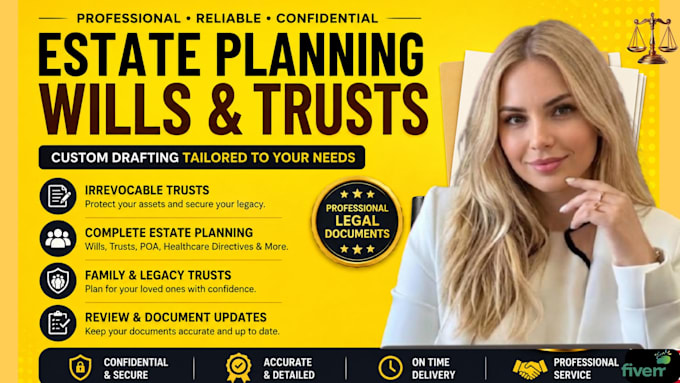 draft a complete estate planning package, will and trust