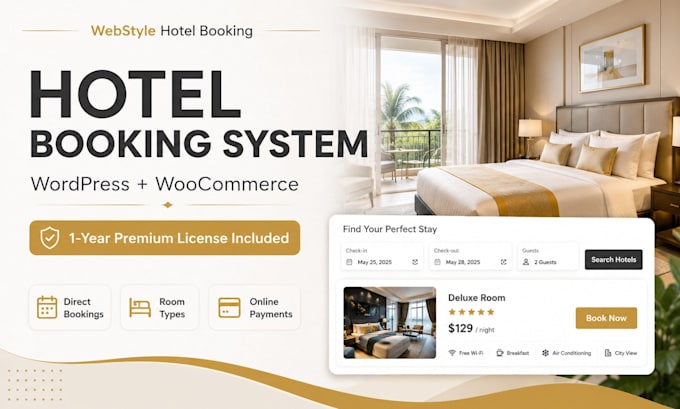setup a professional hotel booking system with woocommerce