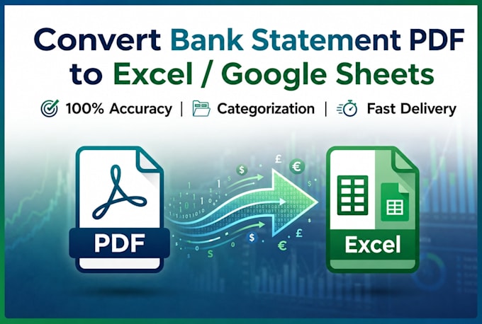 convert bank statement PDF to excel and categorize