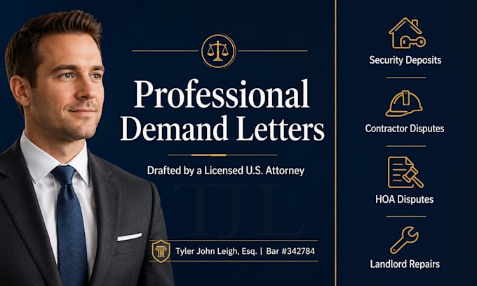 draft security deposit demand letter for wrongful withholding as US attorney