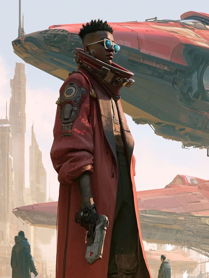 sci fi character illustration or sci fi character