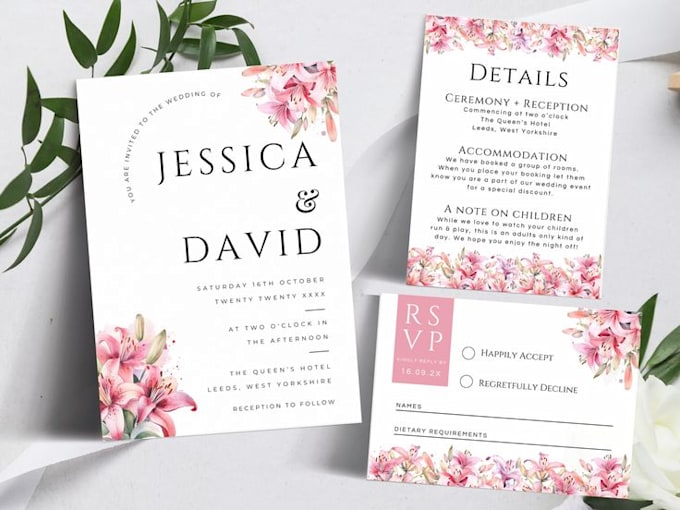 design wedding invitation card save the date and rsvp editable canva template