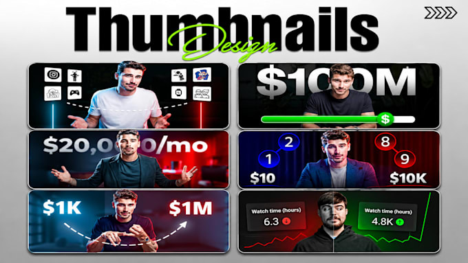 design youtube thumbnail, thumbnail design, custom thumbnail and banner design