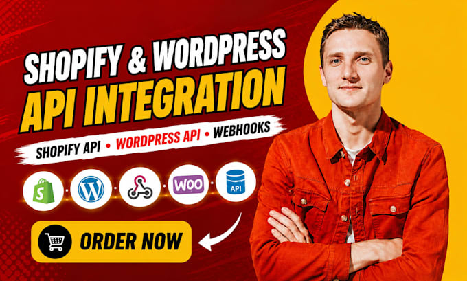 integrate shopify API, wordpress API, webhooks and automation