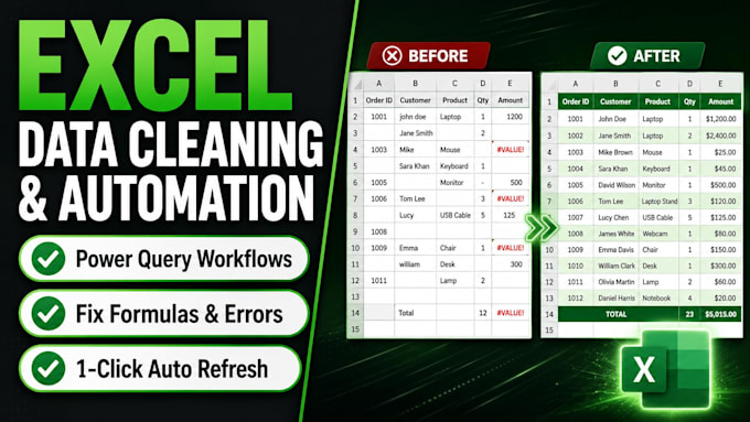 clean and automate excel data using power query