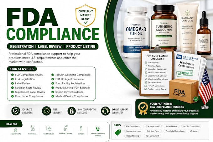 do fda compliance, registration, label review and listin